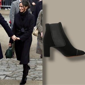 Tabitha Simmons ‘Kiki’ Black Velvet Ankle Boots Size 41 = U.S. Size 11